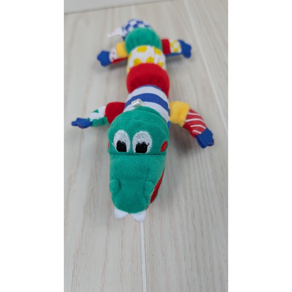 Kids II Alligator Plush My Pal AL SMALL Baby Rattle Toy Stripe Polka Dot Checked